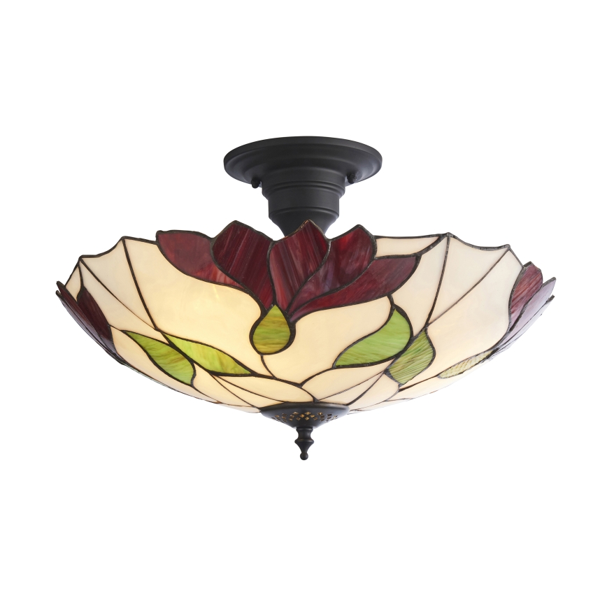 Endon 111896 - Surface-mounted Tiffany chandelier BOTANICA 3xE27/10W/230V Ø 45 cm