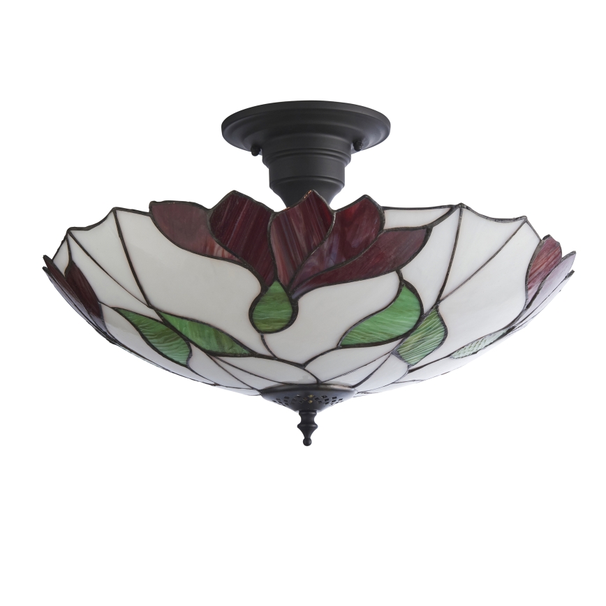 Endon 111896 - Surface-mounted Tiffany chandelier BOTANICA 3xE27/10W/230V Ø 45 cm