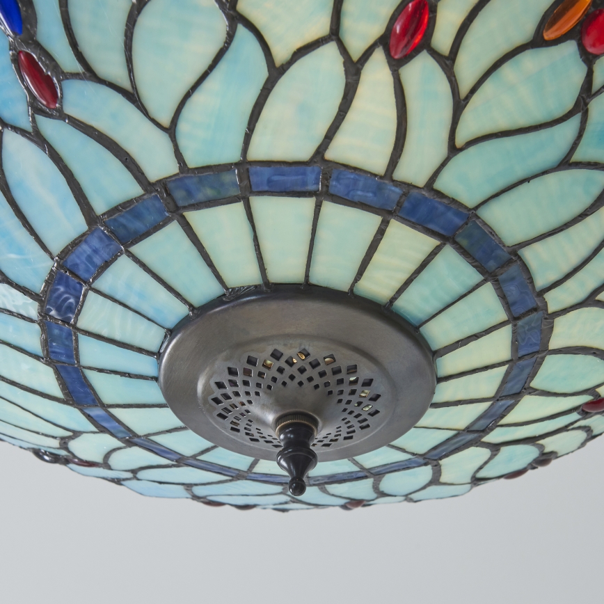 Endon 111899 - Tiffany DRAGONFLY Ceiling Light 3xE27/10W/230V Ø 50 cm