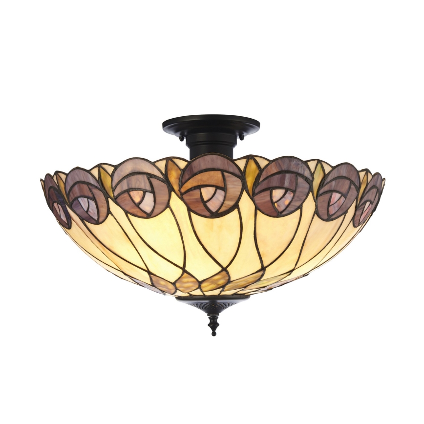 Endon 111906 - Tiffany HUTCHINSON flush-mount ceiling light 3x E27/10W/230V, Ø 50 cm
