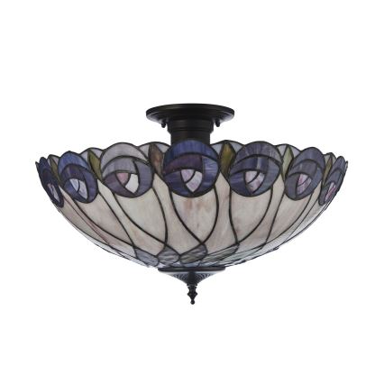 Endon 111906 - Tiffany HUTCHINSON flush-mount ceiling light 3x E27/10W/230V, Ø 50 cm