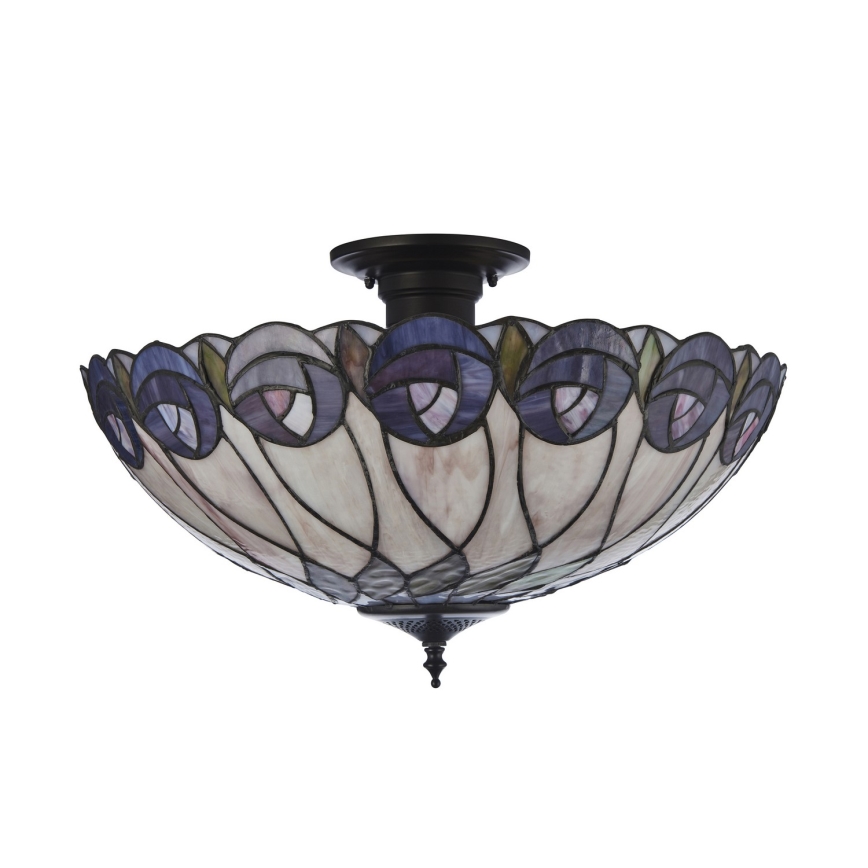 Endon 111906 - Tiffany HUTCHINSON flush-mount ceiling light 3x E27/10W/230V, Ø 50 cm