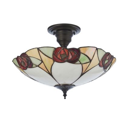 Endon 111907 - Tiffany INGRAM flush-mount chandelier 3xE27/10W/230V Ø 45 cm