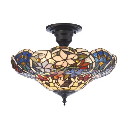 Endon 111915 - Semi-flush Tiffany chandelier SULLIVAN 3xE27/10W/230V, Ø 40 cm