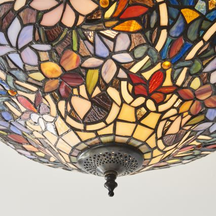 Endon 111915 - Semi-flush Tiffany chandelier SULLIVAN 3xE27/10W/230V, Ø 40 cm