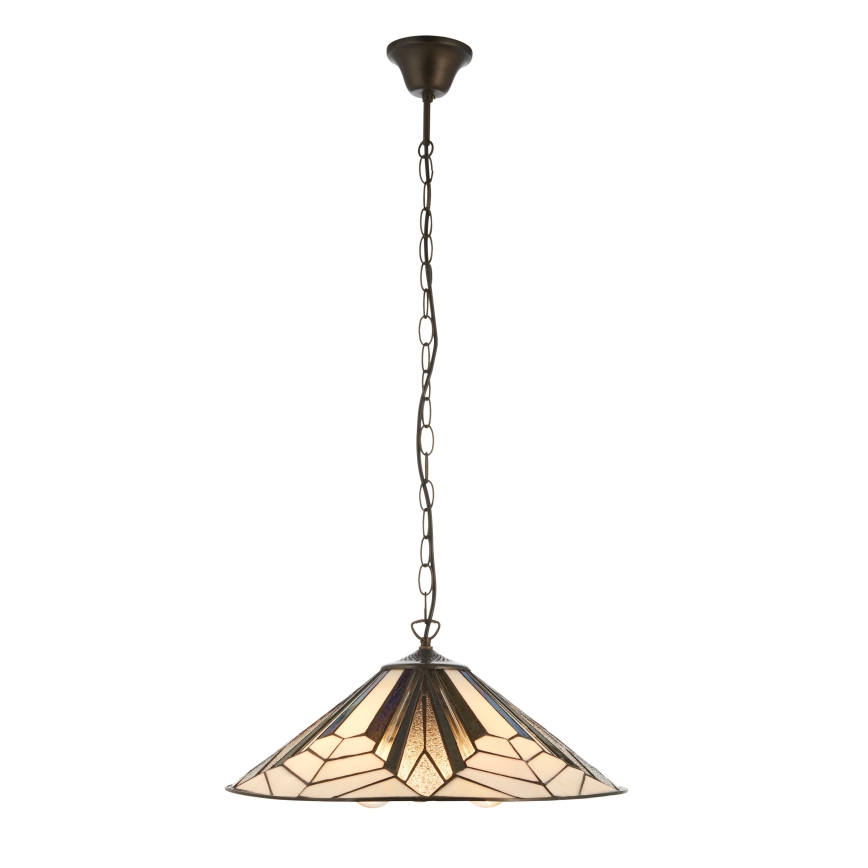 Endon 111922 - Chain-suspended Tiffany chandelier ASTORIA 3xE27/10W/230V Ø 48 cm
