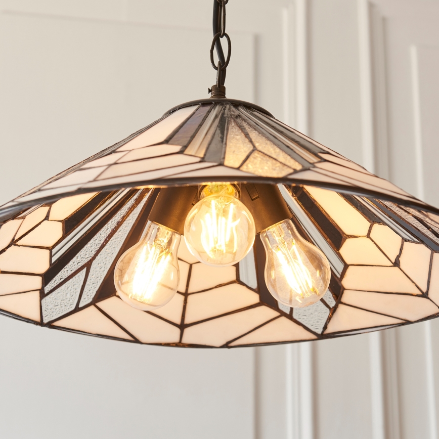 Endon 111922 - Chain-suspended Tiffany chandelier ASTORIA 3xE27/10W/230V Ø 48 cm