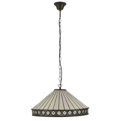 Endon 111961 - Tiffany FARGO Chain-Mounted Chandelier, 3xE27/10W/230V, diam. 50 cm