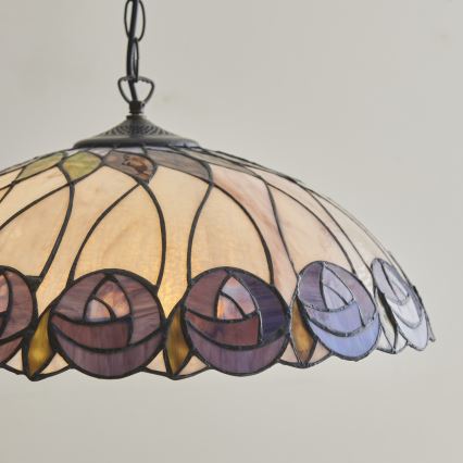 Endon 111985 - Tiffany HUTCHINSON Chain-Hung Chandelier, 3 x E27, 10W, 230V, Ø 50 cm