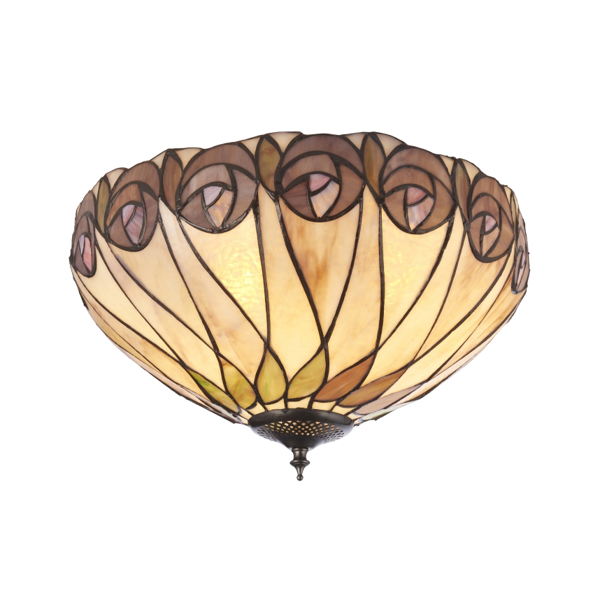 Endon 112188 - Tiffany HUTCHINSON Ceiling light 2xE27/60W/230V, Ø 40 cm