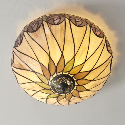 Endon 112188 - Tiffany HUTCHINSON Ceiling light 2xE27/60W/230V, Ø 40 cm