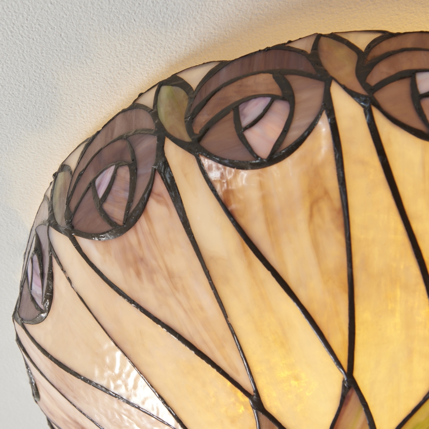 Endon 112188 - Tiffany HUTCHINSON Ceiling light 2xE27/60W/230V, Ø 40 cm