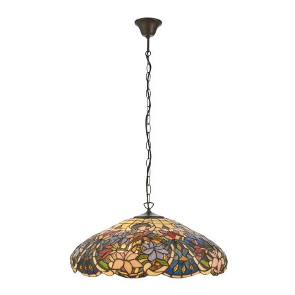 Endon 112193 - Chain-hung Tiffany chandelier SULLIVAN 3xE27/60W/230V Ø 57 cm