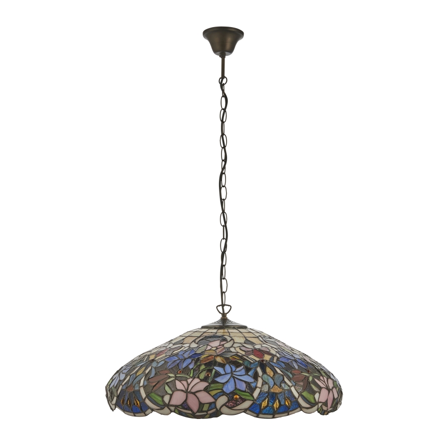 Endon 112193 - Chain-hung Tiffany chandelier SULLIVAN 3xE27/60W/230V Ø 57 cm