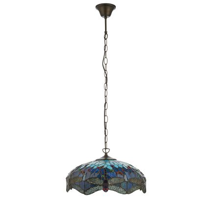 Endon 112195 - Chain-hung Tiffany DRAGONFLY chandelier 1xE27/60W/230V Ø 41 cm
