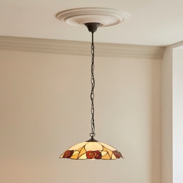 Endon 112197 - Tiffany INGRAM Chain-Hung Chandelier 1xE27/60W/230V Ø 45 cm