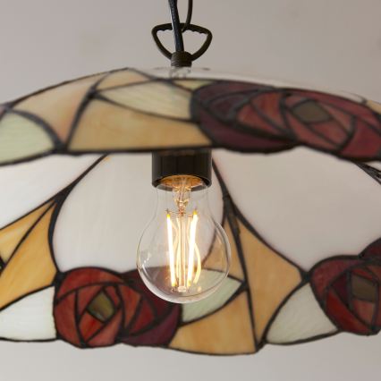 Endon 112197 - Tiffany INGRAM Chain-Hung Chandelier 1xE27/60W/230V Ø 45 cm