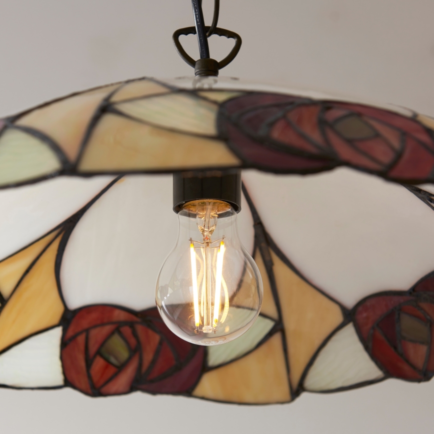 Endon 112197 - Tiffany INGRAM Chain-Hung Chandelier 1xE27/60W/230V Ø 45 cm