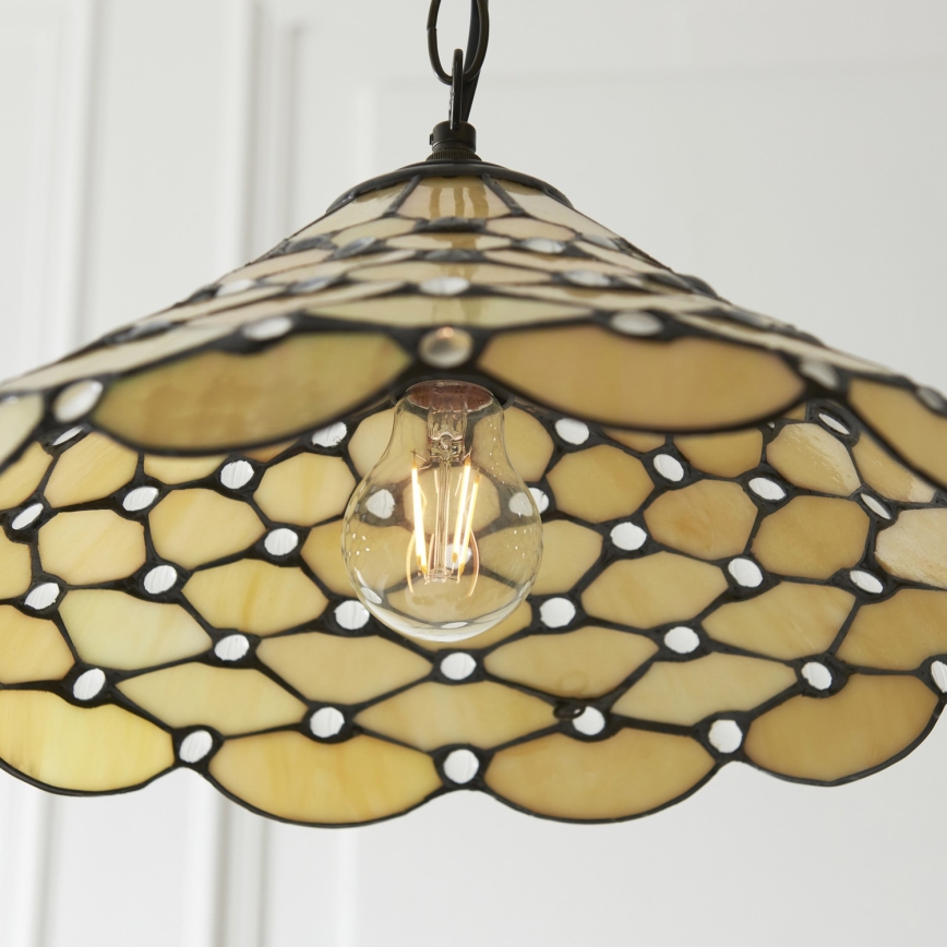 Endon 112226 - Chain-hung chandelier Tiffany PEARL 1xE27/10W/230V Ø 45 cm