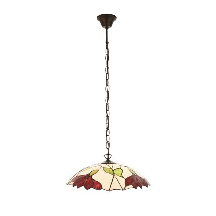 Endon 112246 - Chain-hung Tiffany BOTANICA chandelier 1xE27/60W/230V, diameter 45 cm