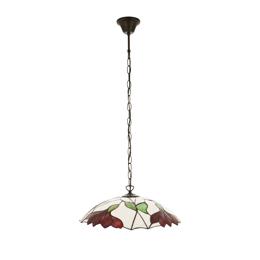 Endon 112246 - Chain-hung Tiffany BOTANICA chandelier 1xE27/60W/230V, diameter 45 cm