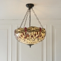 Endon 112251 - Tiffany DRAGONFLY chain-hung chandelier 3xE27/60W/230V, Ø 50 cm