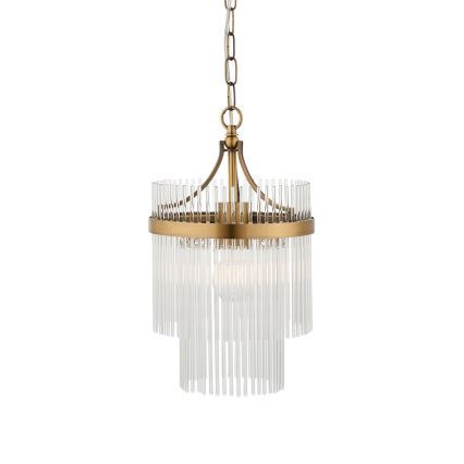 Endon 112572 - Chain-hung chandelier MARIETTA 1xE27/10W/230V brass/clear