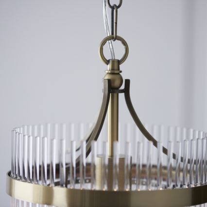 Endon 112572 - Chain-hung chandelier MARIETTA 1xE27/10W/230V brass/clear