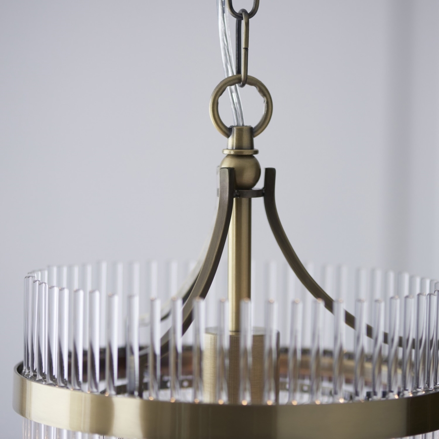 Endon 112572 - Chain-hung chandelier MARIETTA 1xE27/10W/230V brass/clear