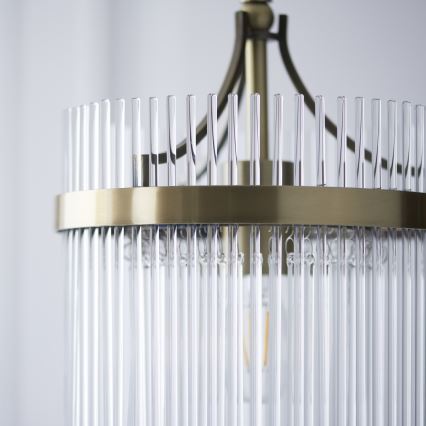 Endon 112572 - Chain-hung chandelier MARIETTA 1xE27/10W/230V brass/clear