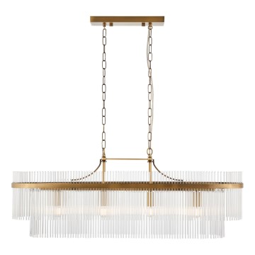 Endon 112573 - Chandelier on a chain MARIETTA 4xE14/6W/230V brass/clear
