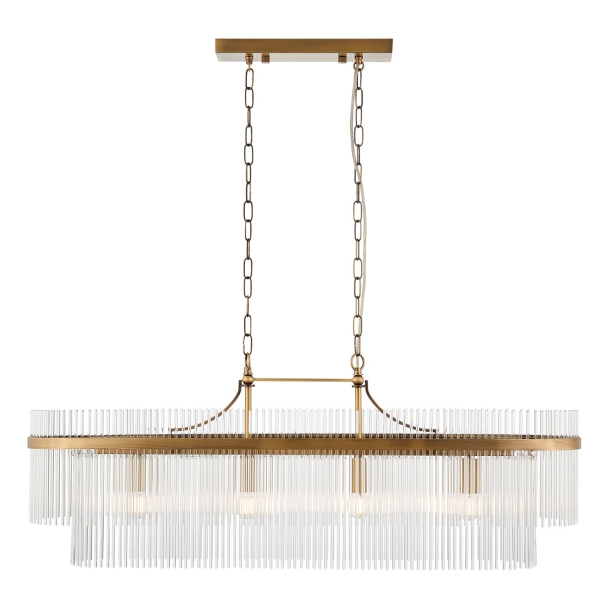 Endon 112573 - Chandelier on a chain MARIETTA 4xE14/6W/230V brass/clear