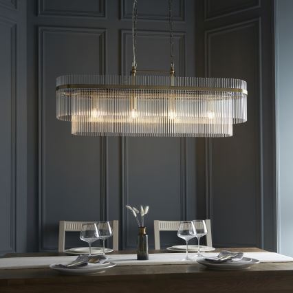 Endon 112573 - Chandelier on a chain MARIETTA 4xE14/6W/230V brass/clear