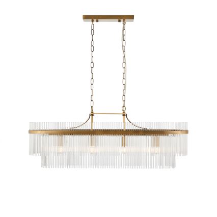 Endon 112573 - Chandelier on a chain MARIETTA 4xE14/6W/230V brass/clear