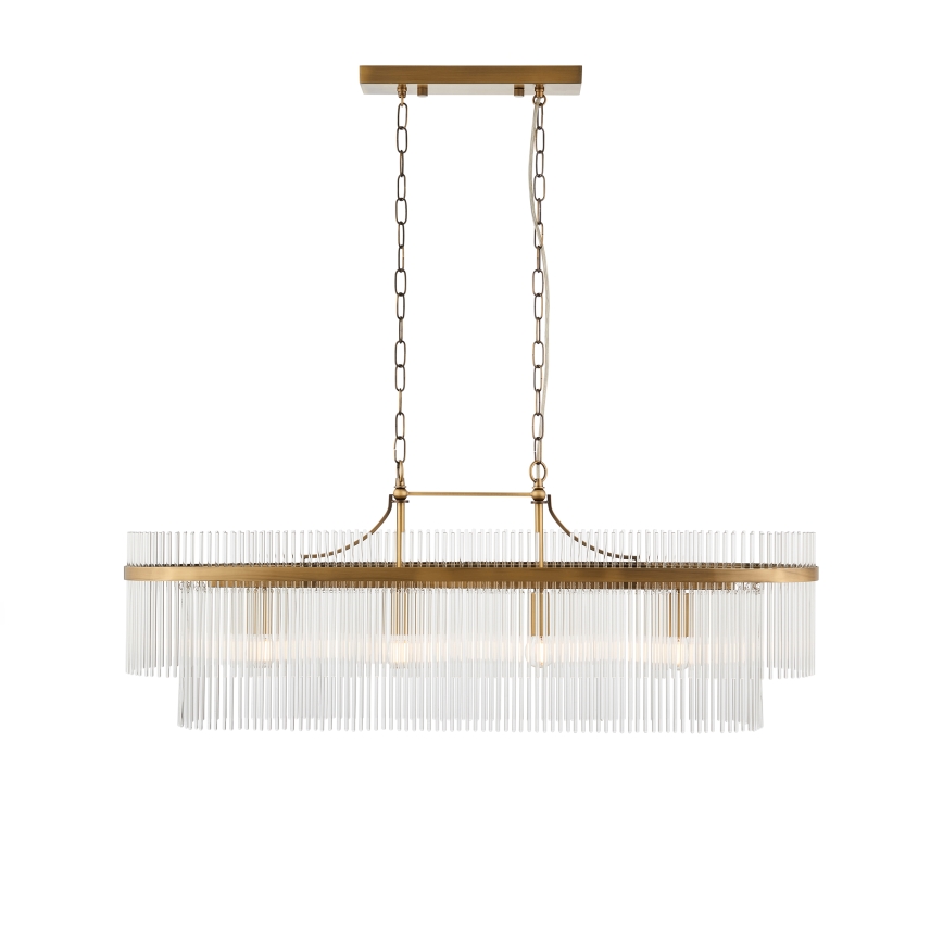 Endon 112573 - Chandelier on a chain MARIETTA 4xE14/6W/230V brass/clear
