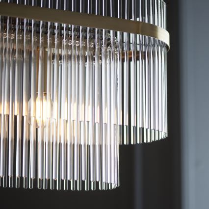 Endon 112573 - Chandelier on a chain MARIETTA 4xE14/6W/230V brass/clear