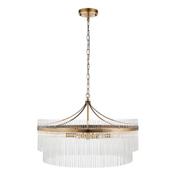 Endon 112574 - MARIETTA GRAND Chain-hung Chandelier 7 × E14 / 7W / 230V Brass/Clear