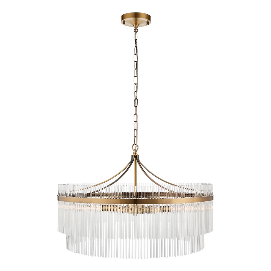 Endon 112574 - MARIETTA GRAND Chain-hung Chandelier 7 × E14 / 7W / 230V Brass/Clear