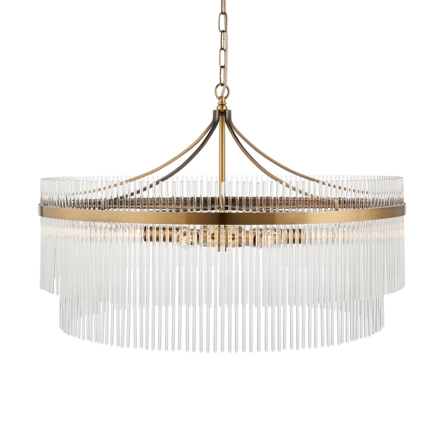Endon 112574 - MARIETTA GRAND Chain-hung Chandelier 7 × E14 / 7W / 230V Brass/Clear