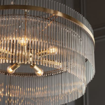Endon 112574 - MARIETTA GRAND Chain-hung Chandelier 7 × E14 / 7W / 230V Brass/Clear