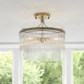 Endon 112575 - Surface-mounted chandelier MARIETTA 3xE14/7W/230V brass/clear