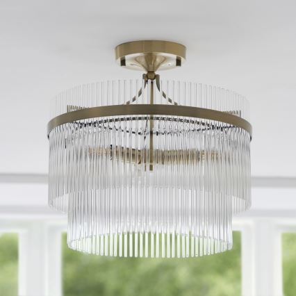 Endon 112575 - Surface-mounted chandelier MARIETTA 3xE14/7W/230V brass/clear