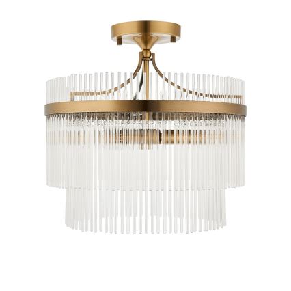Endon 112575 - Surface-mounted chandelier MARIETTA 3xE14/7W/230V brass/clear