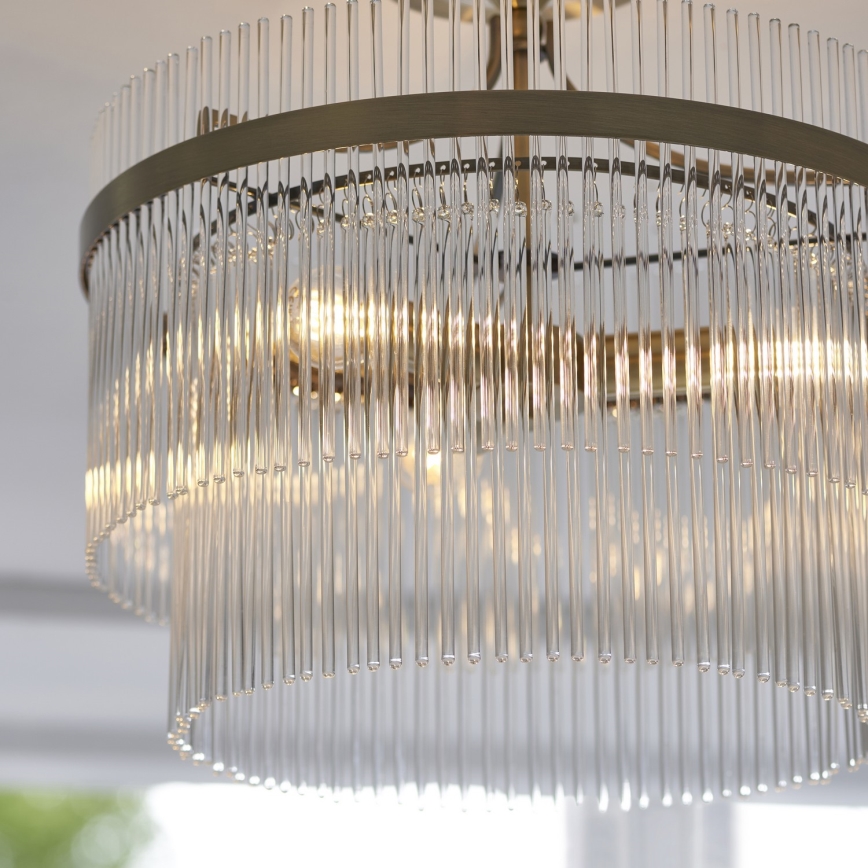 Endon 112575 - Surface-mounted chandelier MARIETTA 3xE14/7W/230V brass/clear