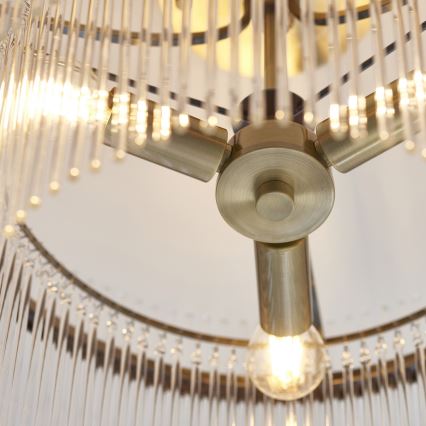 Endon 112575 - Surface-mounted chandelier MARIETTA 3xE14/7W/230V brass/clear