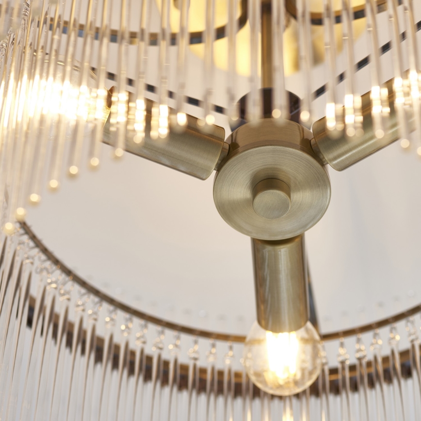 Endon 112575 - Surface-mounted chandelier MARIETTA 3xE14/7W/230V brass/clear