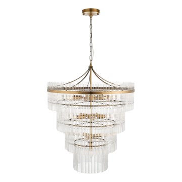 Endon 112576 - Chandelier on a chain MARIETTA 16xE14/6W/230V brass/clear