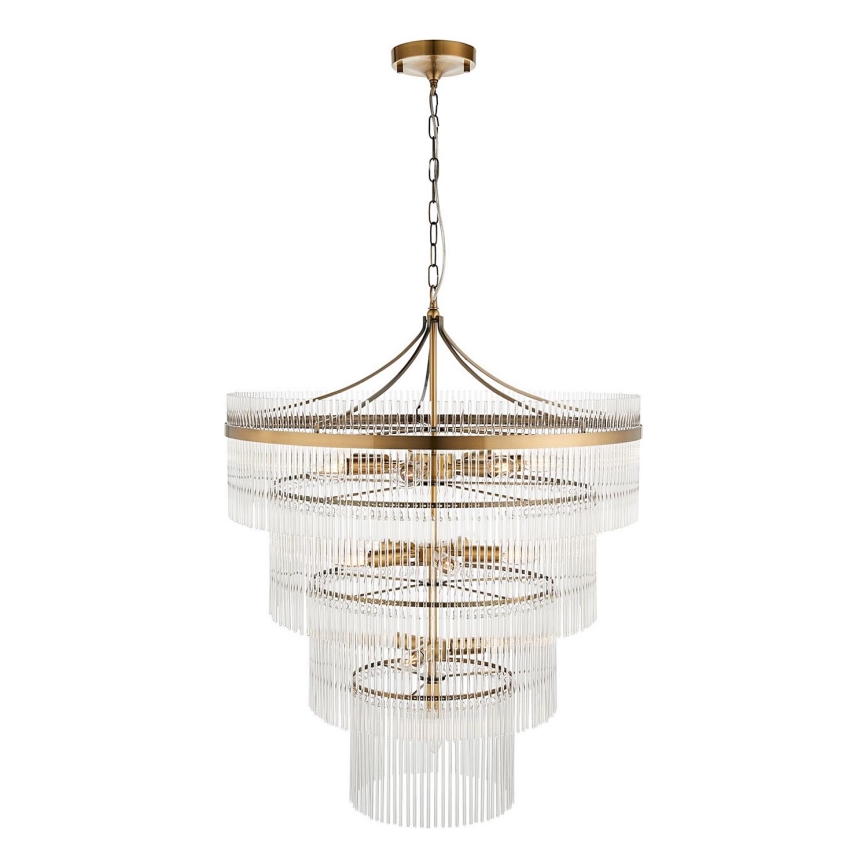 Endon 112576 - Chandelier on a chain MARIETTA 16xE14/6W/230V brass/clear