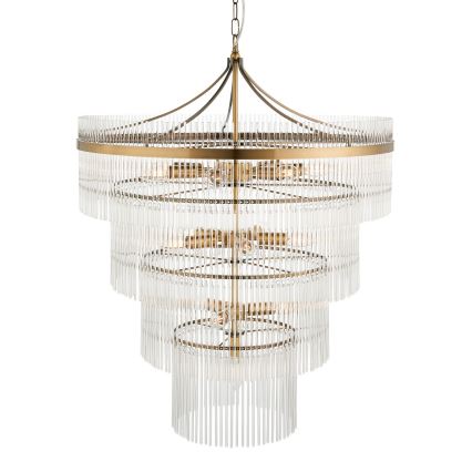Endon 112576 - Chandelier on a chain MARIETTA 16xE14/6W/230V brass/clear