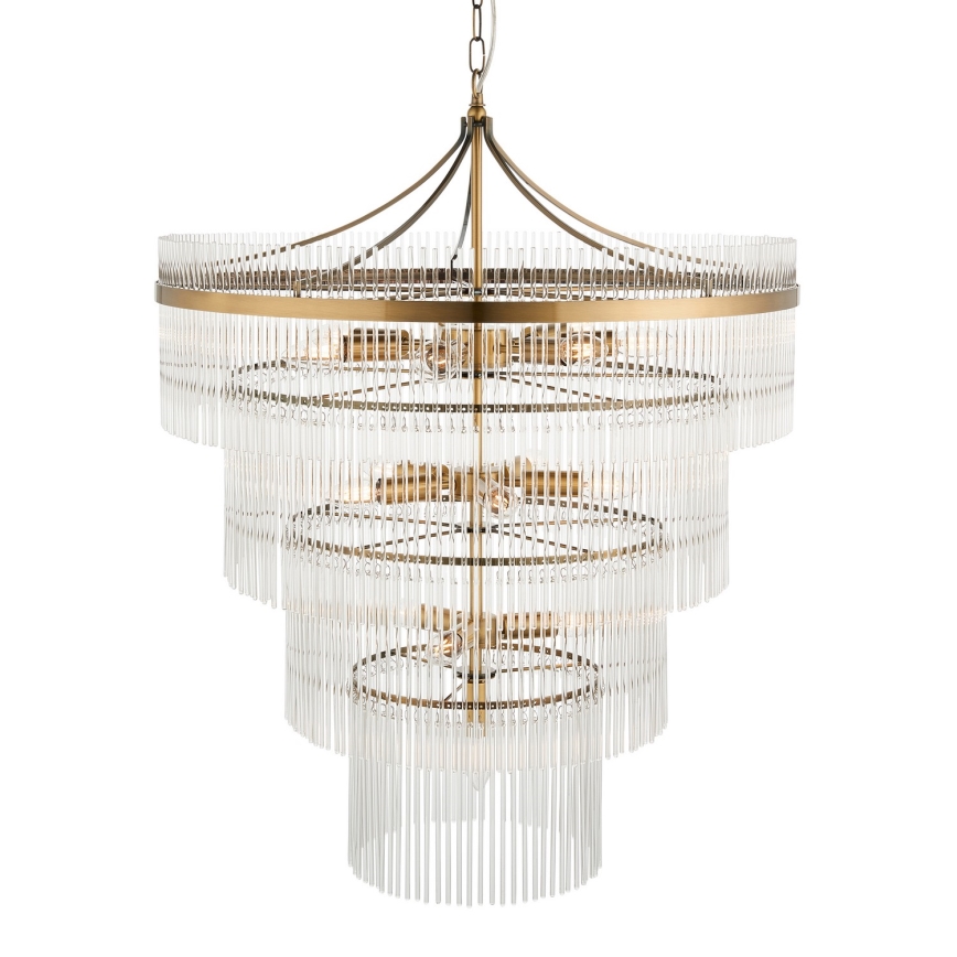 Endon 112576 - Chandelier on a chain MARIETTA 16xE14/6W/230V brass/clear